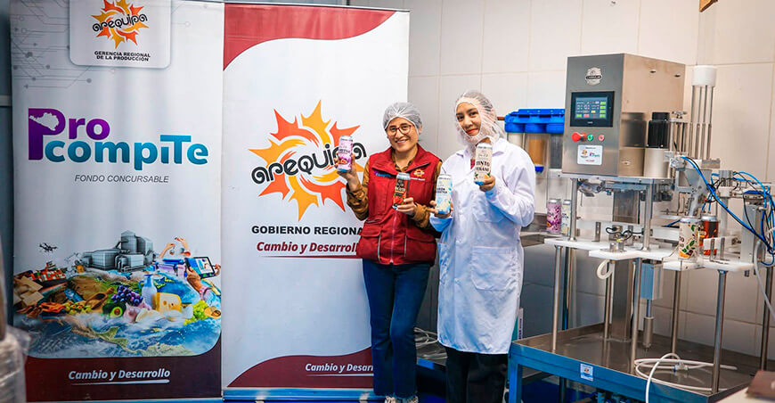 Agente Económico Organizado CACETEJ de Uchumayo transforman productos primarios en nuevas bebidas gasificadas Arequipa Perú 