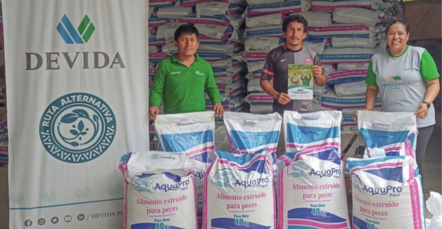 entregan alimento balanceado para peces a acuicultores de Huánuco