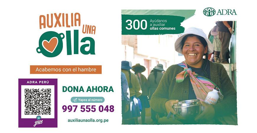 Lanzan campaña “Auxilia una Olla” para ayudar a las ollas comunes en Lima ADRA Perú
