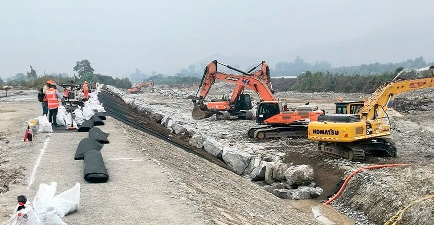 Construyen 23 tramos de diques en ríos Chico y Matagente en Ica Perú