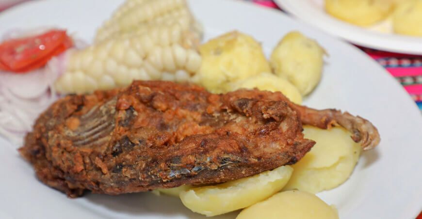 plato típico cuy frito Junín Perú