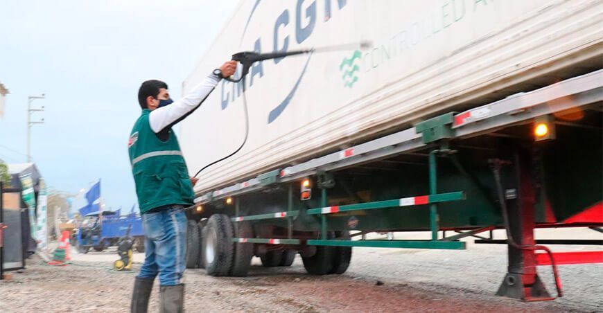 Piura: desinfección de contenedores contribuye a la exportación segura de plátano y banano