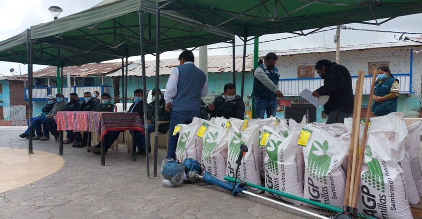 Lima: entregan 3.6 toneladas de semillas de pastos