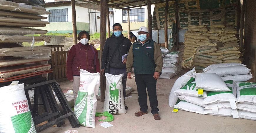 Entrega de semillas de pastos Junín