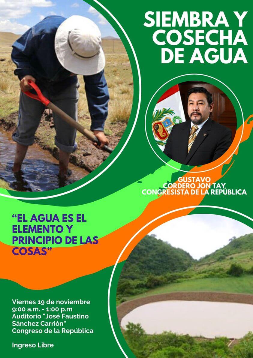 Organizan charla sobre experiencia de siembra y cosecha de agua