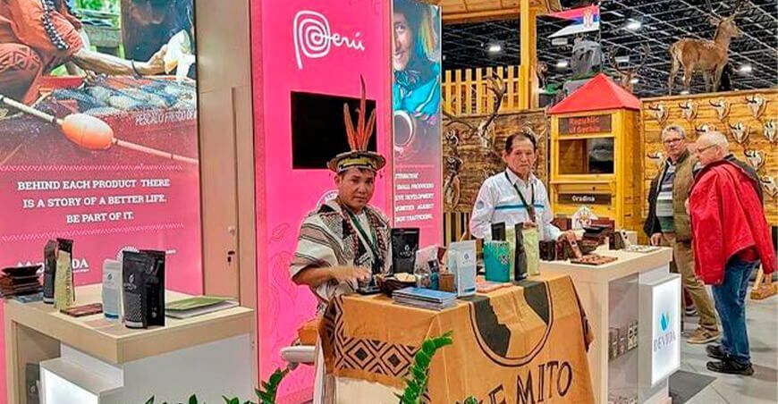 Productores del Vraem exponen derivados de cacao y café en feria de Hungría