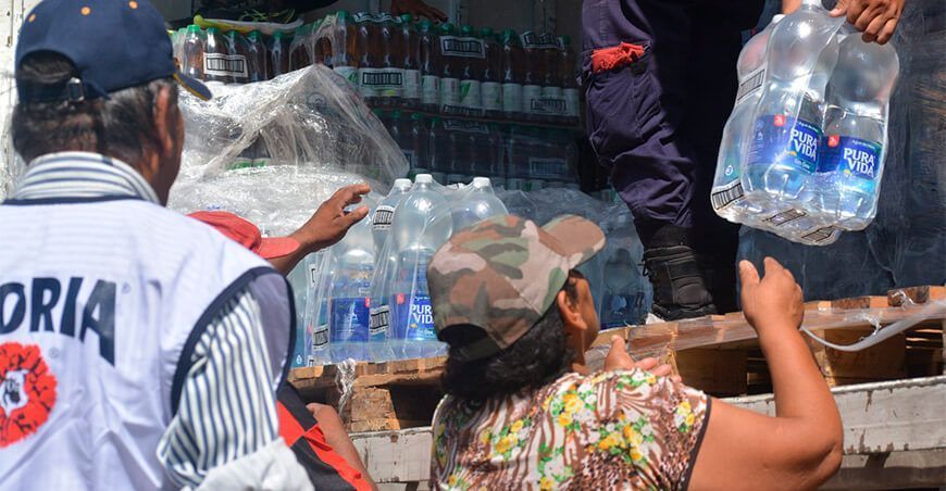 Gloria donó sus productos a damnificados de Casma