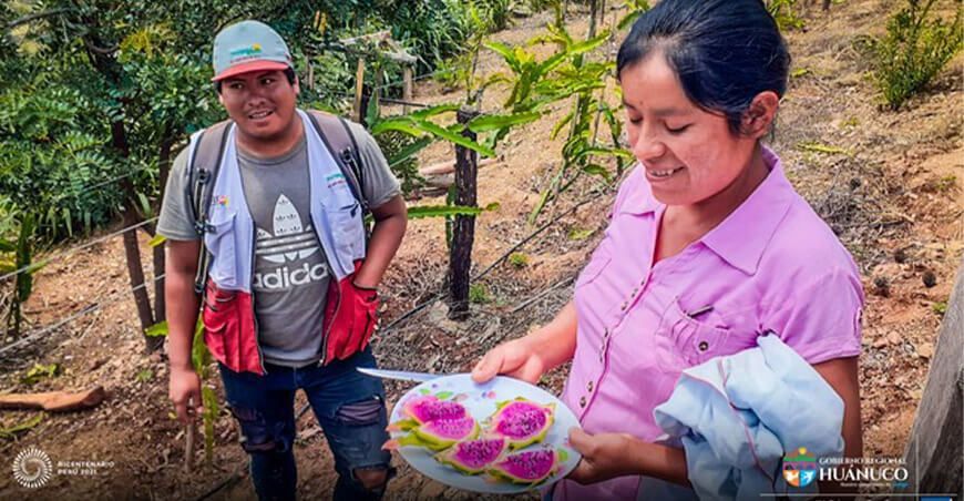 Yolanda Valentín, emprendedora de la fruta del dragón en Huánuco