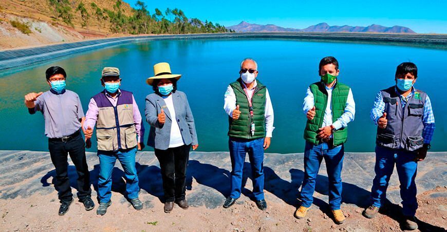 reservorio construido en el sector de Pachacocha, Cantucha y Sucche