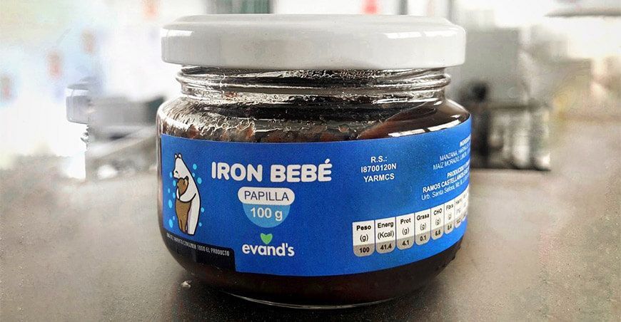 Iron Bebé compota compota a base de hierro hemínico, manzana y maíz morado 