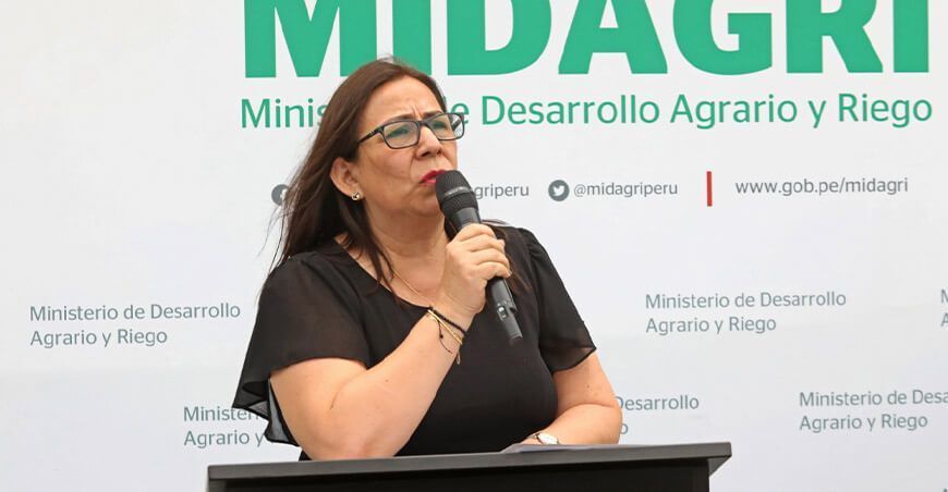 ministra de Desarrollo Agrario y Riego, Nelly Paredes del Castillo