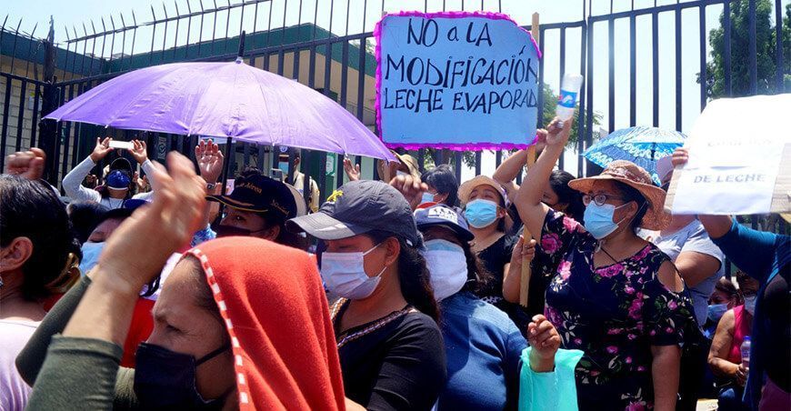 Mujeres del vaso de leche marcharían contra la modificación del Reglamento de la Leche
