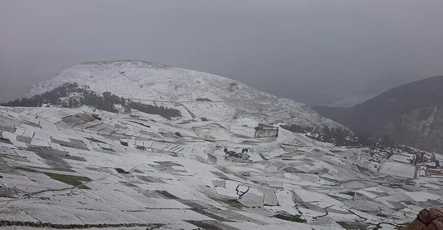 nevada y granizada en la sierra del Perú