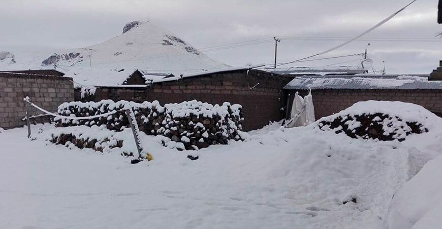 nevada y granizada en la sierra del Perú