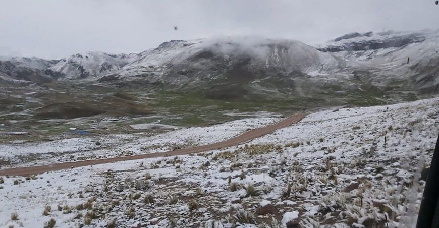 nieve y granizo en la sierra Perú