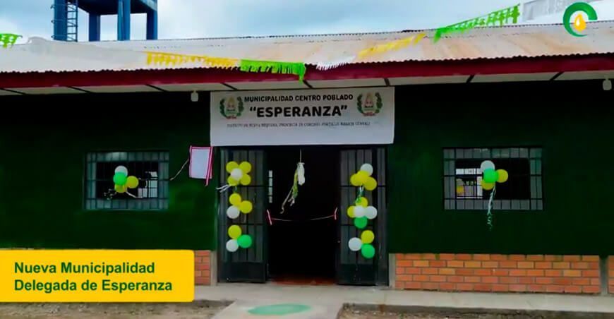 Ocho Sur entregó local municipal al centro poblado Esperanza
