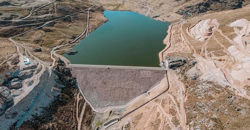 inauguración del Sistema de Riego de la Presa Cushurococha Huarco Curán - Cajacay en Áncash.