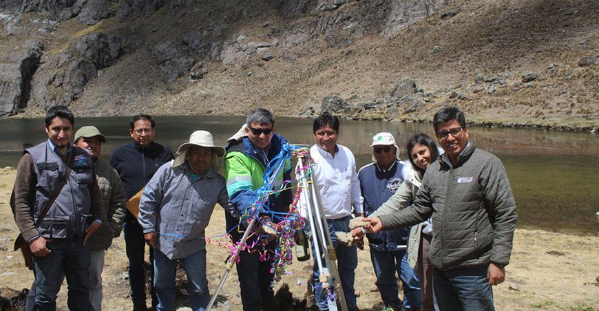 Inician obras de represamiento en lagunas del distrito Cáceres del Perú en Ancash Sierra Azul Perú