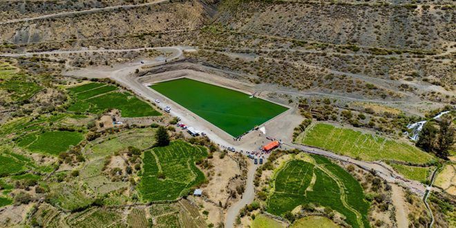reservorio agua para riego Andagua Arequipa Perú