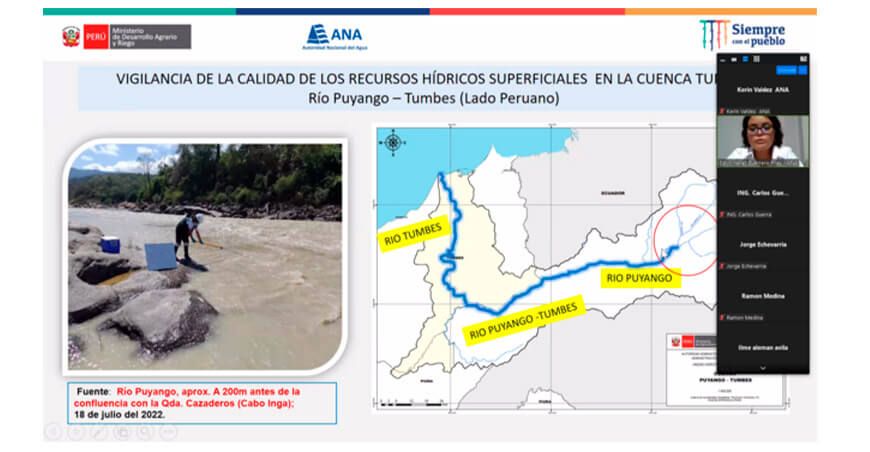 Difunden resultados del monitoreo de calidad de agua en las cuencas Tumbes y Zarumilla