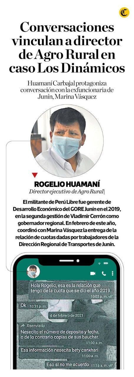 Los Dinámicos del Centro │Chats vinculan al director de Agro Rural