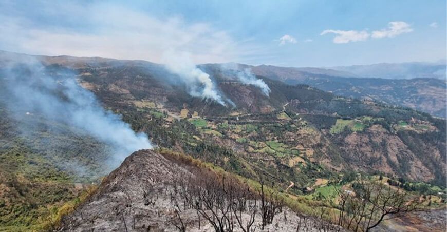 control de incendios forestales en el Santuario Nacional de Ampay