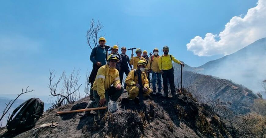 control de incendios forestales en el Santuario Nacional de Ampay